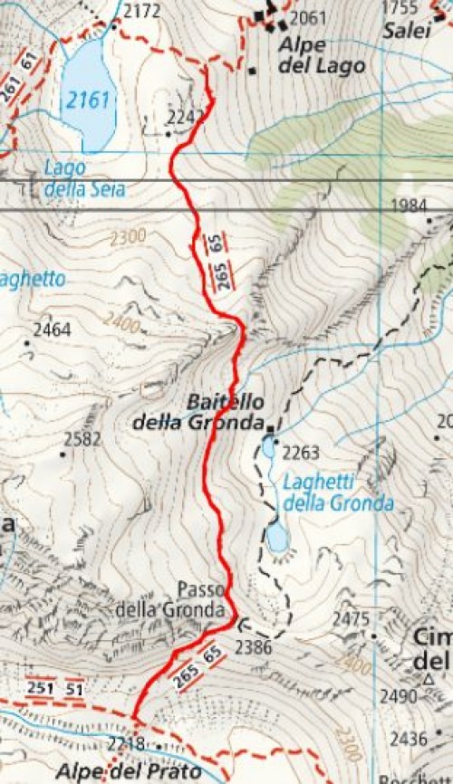 mappa cartinaAlpe del Lago - Passo della Gronda - Alpe del Prato